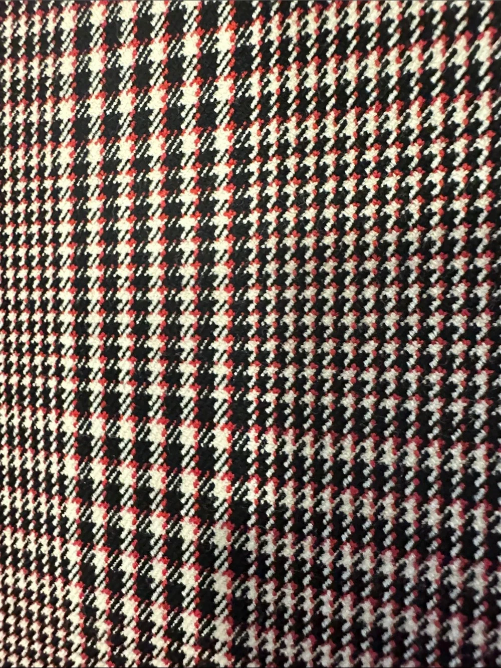 White House Black Market Burgundy and Black Plaid Mini Skirt with Ruffle Hem - Picture 6 of 7